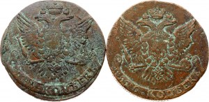 Rosja 5 kopiejek 1761 Zestaw 2 monet