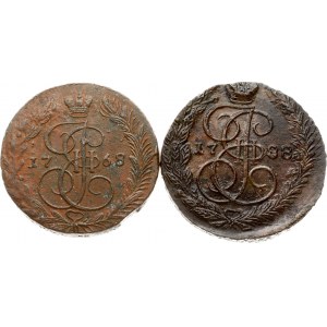 Rosja 5 kopiejek 1768 ЕМ i 1788 EM Partia 2 monet