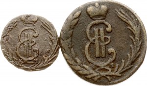 Syberyjska Poluszka 1768 КМ & Kopeck 1771 КМ Zestaw 2 monet