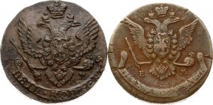 Rosja 5 kopiejek 1769 ЕМ i 1788 EM Partia 2 monet