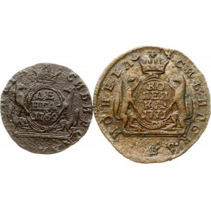 Denga siberiano 1769 КМ e Kopeck 1771 КМ Lotto di 2 monete