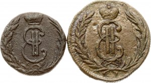 Siberian Denga 1769 КМ & Kopeck 1771 КМ Lot of 2 coins