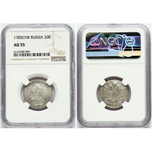 Russia 20 Kopecks 1785 СПБ NGC AU 55