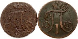 Rosja 2 kopiejki 1797 АМ (R2) i 2 kopiejki 1800 ЕМ Zestaw 2 monet