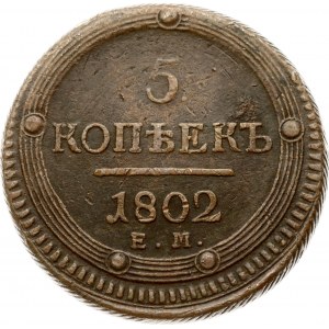 Rusko 5 kopějek 1802 ЕМ