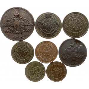 Russland 1 Kopeke - 5 Kopeken 1833-1913 Posten von 8 Münzen