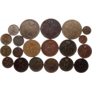 Russia 1/4 di copeco - 3 copechi 1840-1844 Lotto di 20 monete