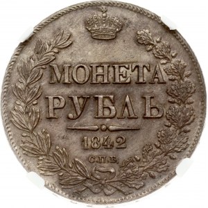 Rusko rubl 1842 СПБ-АЧ NGC MS 62 Budanitsky Collection