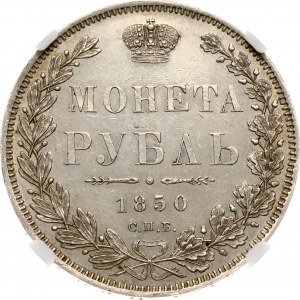 Rusko rubl 1850 СПБ-ПА NGC UNC DETAILY