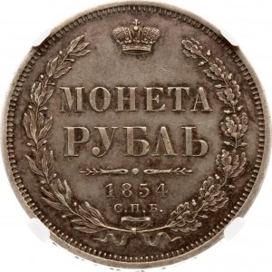 Rusko Rubeľ 1854 СПБ-HI NGC AU DETAILY
