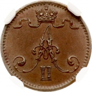 Rusko pro Finsko 1 Penni 1872 NGC MS 62 BN