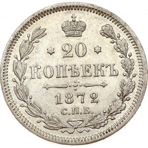 Russie 20 Kopecks 1872 СПБ-НІ