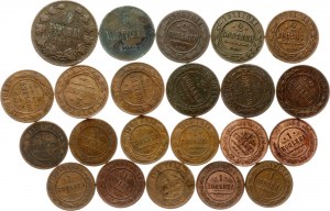 Russia 1-2 Kopecks & 5 pennia-10 Pennia 1896-1916 Lot of 22 coins