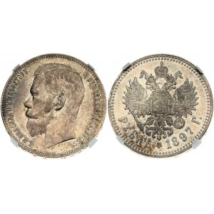 Russia 1 Rublo 1897 (**) NGC MS 62