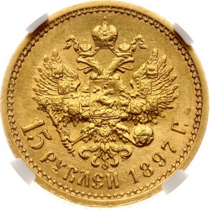 Rusko 15 rublů 1897 АГ NGC AU 58