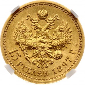Rusko 15 rublů 1897 АГ NGC AU 58