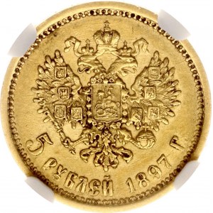 Rusko 5 rublů 1897 АГ NGC AU 58