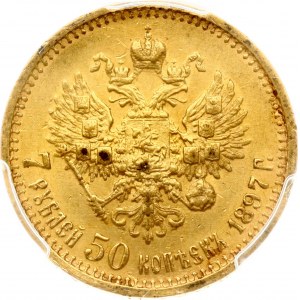 Rosja 7,5 rubla 1897 АГ PCGS AU 58