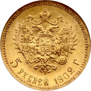 Russie 5 Roubles 1902 АР NGC MS 65