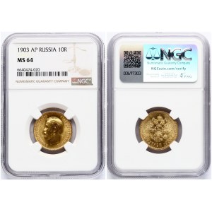 Russie 10 Roubles 1903 АР NGC MS 64