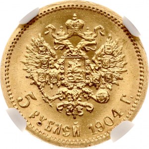 Russia 5 rubli 1904 АР NGC MS 66