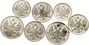 Rosja 10 - 20 kopiejek 1913 i 1915 Partia 7 monet