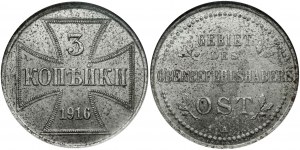 3 Kopeken 1916 A Deutsche Besatzung ECC MS 60