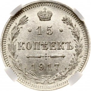 Rusko 15 kopějek 1917 ВС (R) NGC MS 63