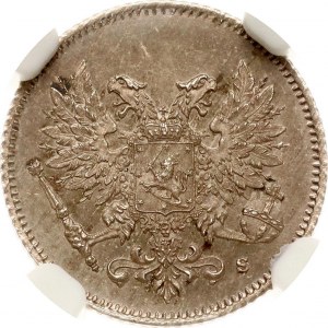 Rusko pre Fínsko 25 Pennia 1917 S NGC MS 65