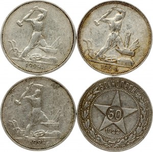 50 kopiejek 1922 i 1924 Zestaw 4 monet
