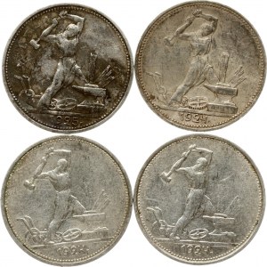 50 kopiejek 1924 i 1925 Zestaw 4 monet