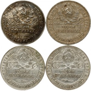 50 Kopecks 1924 &amp; 1925 Lot de 4 pièces