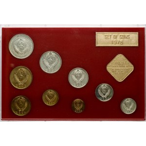 Rusko ZSSR 1 kopejka - 1 rubľ 1976 ЛМД Sada 9 mincí a 2 žetóny