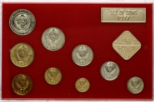 Russia USSR 1 Kopeck - 1 Rouble 1977 ЛМД Set Lot of 9 coins & 2 tokens