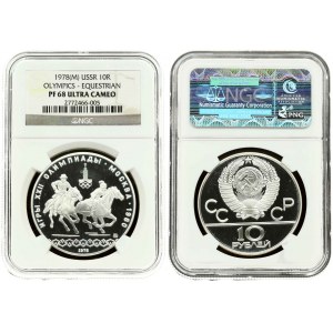 Russie USSR 10 Roubles 1978(m) 1980 Olympics NGC PF 68 ULTRA CAMEO