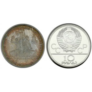 Rusko ZSSR 10 rubľov 1979(L) 1980 Olympijské hry PCGS MS66 Iba 2 mince vo vyššom stupni