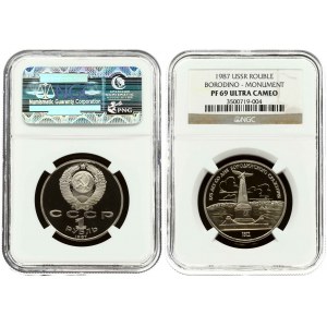 Rusko 1 rubľ 1987 175. výročie - Bitka pri Borodine NGC PF 69 ULTRA CAMEO