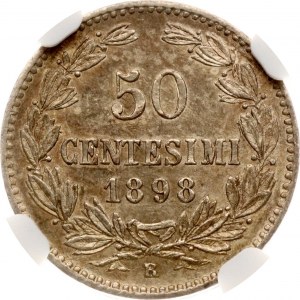 San Marino 50 centov 1898 R NGC MS 62