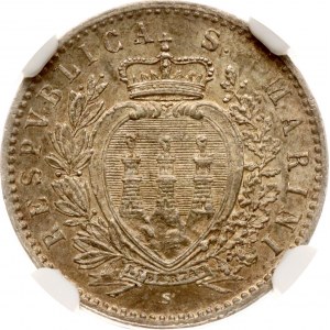 San Marino 50 Centesimi 1898 R NGC MS 62