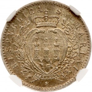 San Marino 50 centov 1898 R NGC MS 62