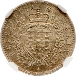 San Marino 50 Centesimi 1898 R NGC MS 62