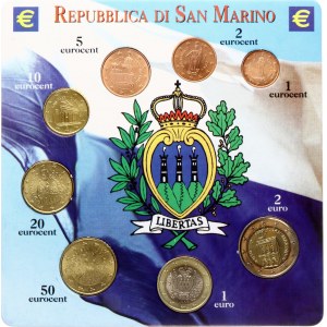 San Marino 1 Euro Cent - 2 Euro 2004-2010 Set Lot of 8 coins