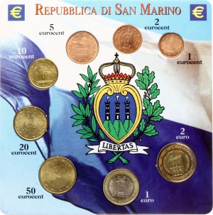San Marino 1 Euro Cent - 2 Euro 2004-2010 Zestaw 8 monet