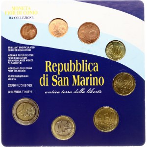 San Marino 1 Euro Cent - 2 Euro 2004-2010 Set di 8 monete