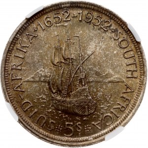 Afrique du Sud 5 Shillings 1952 Anniversaire du Cap NGC MS 64