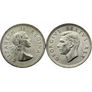 Sudafrica 5 scellini 1952 e 1958 Lotto di 2 monete