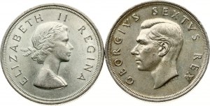Południowa Afryka 5 szylingów 1952 i 1953 Zestaw 2 monet