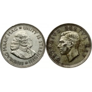 Afrique du Sud 5 Shillings 1952 &amp; 50 Cents 1964 Lot de 2 pièces