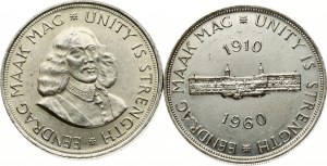 Afrique du Sud 5 Shillings 1960 & 50 Cents 1964 Lot de 2 pièces