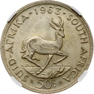Południowoafrykańskie 50 centów 1963 NGC MS 62